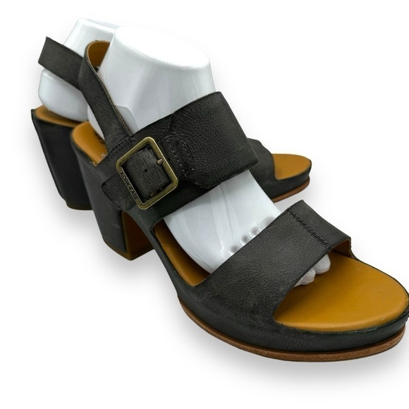 Kork-Ease San Carlos Distressed Slingback Platform Sandals, Dark Grey, Size 11 - Picture 1 of 15